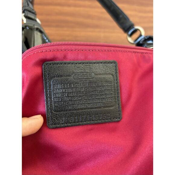 Y2K Coach 18762 Signature CC Black Canvas Leather Trim Hobo Shoulder Bag Read - Picture 8 of 10